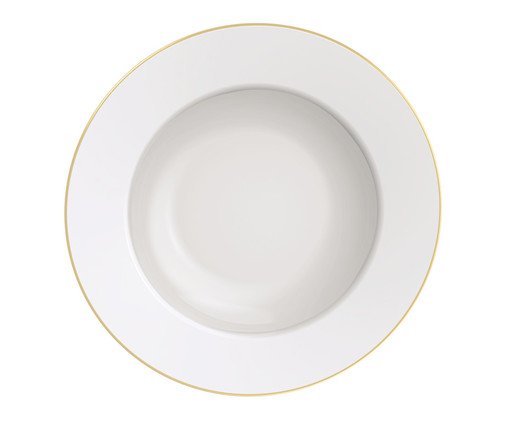 Prato Fundo com Filete Dourado Elisa, Branco | WestwingNow