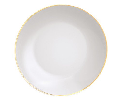 Prato Fundo com Filete Dourado Anna, Branco | WestwingNow