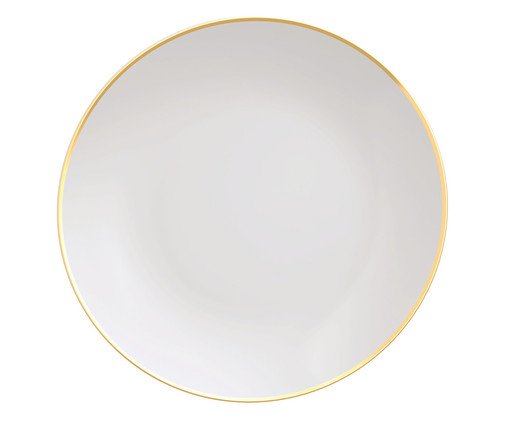 Prato Raso com Filete Dourado Anna, Branco | WestwingNow