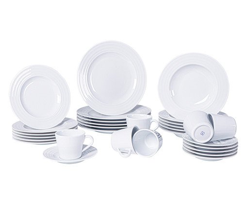 Aparelho de Jantar de Porcelana Vibrare, Branco | WestwingNow