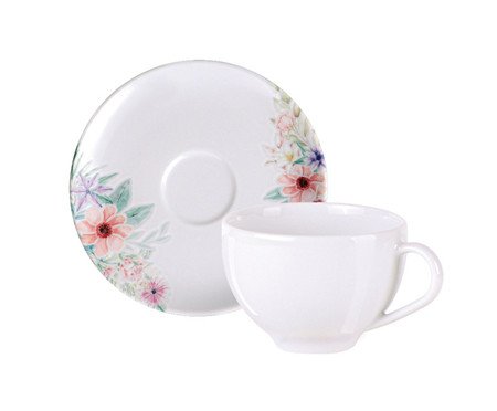 Xícara para Chá de Porcelana Floratta