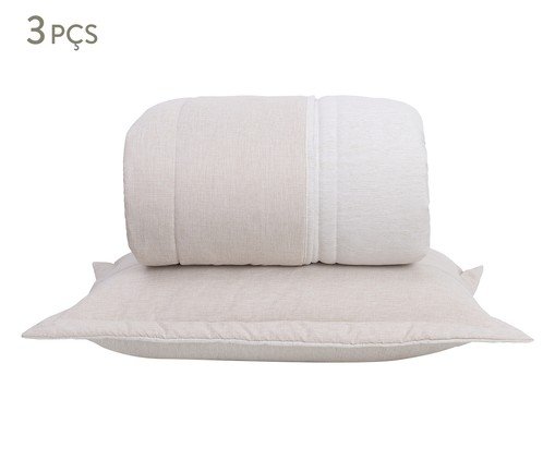 Cobre-leito Linho Dupla Face - Trigo, beige | WestwingNow