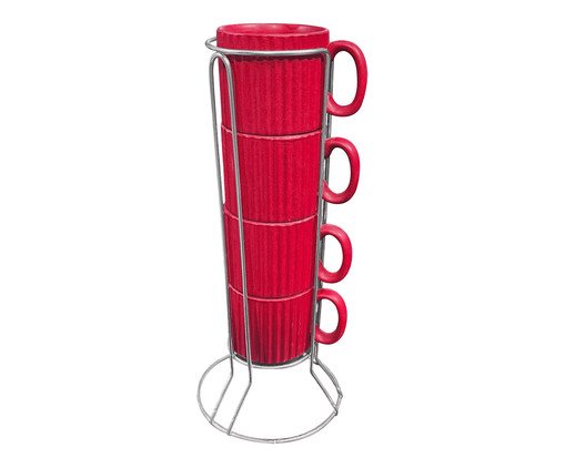 Jogo de Xícaras para Café Striatto Vermelho, vermelho | WestwingNow