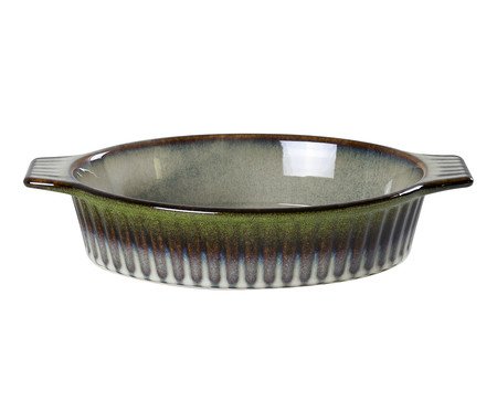 Travessa Oval com Alça Mist Verde Degrade l | Westwing