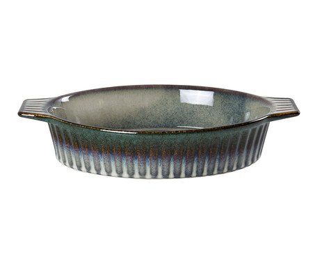 Travessa Oval com Alça Mist Verde Degrade ll | Westwing
