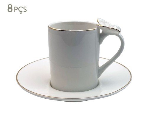 Jogo de Xícaras para Café com Borda Dourada Ramoudie, branco | WestwingNow