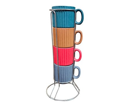 Jogo de Xícaras para Café Striatto Colorido | Westwing