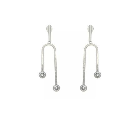 Brinco Haste Articulável com Zircônias Aço Inoxidável - 1,5X0,3cm | Westwing