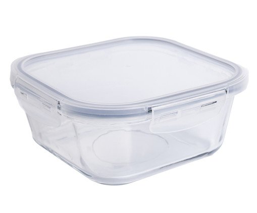 Pote de Vidro Hermético Quadrado Mozcada, Transparente | WestwingNow