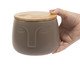 Pote com Tampa em Bambu Rosto Dolomita Oikos Fendi, Marrom | WestwingNow