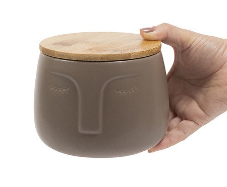 Pote com Tampa em Bambu Rosto Dolomita Oikos Fendi | Westwing