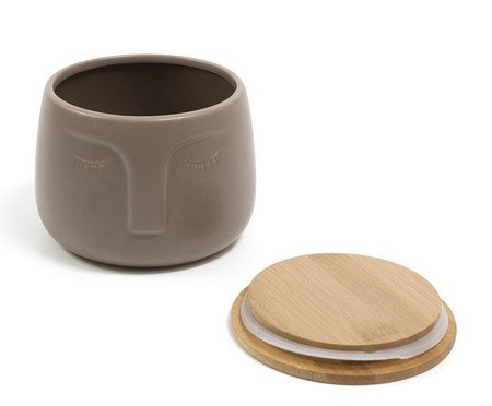 Pote com Tampa em Bambu Rosto Dolomita Oikos Fendi | Westwing
