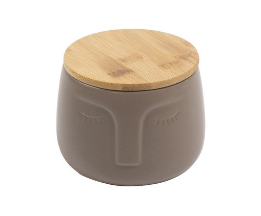 Pote com Tampa em Bambu Rosto Dolomita Oikos Fendi, Marrom | WestwingNow