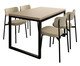 Mesa de Jantar Yon R - 4 Cadeiras Alloa - Areia, Off White | WestwingNow