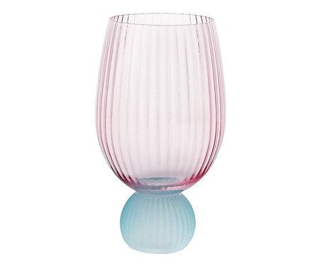 Taça Rosa com Base Azul