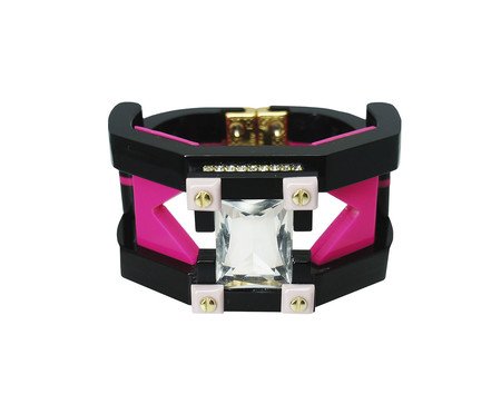 Bracelete Deco Pedra Lapidada Retangular Pink | Westwing