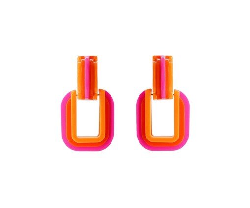 Brinco Elos Camadas P Living Coral, Colorido | WestwingNow