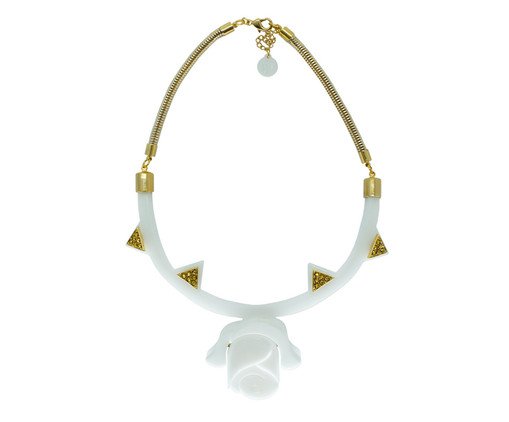 Colar Chocker Rosa Branco, Branco | WestwingNow