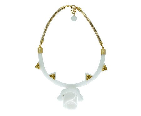 Colar Chocker Rosa Branco