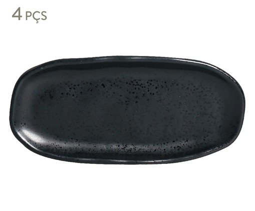 Jogo de Travessas Oval Rasa Mini Orgânico Eclipse Preto, Preto | WestwingNow