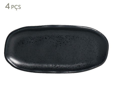 Jogo de Travessas Oval Rasa Mini Orgânico Eclipse Preto | Westwing
