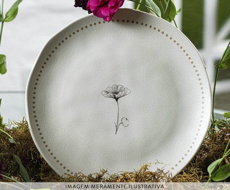 Jogo de Pratos Raso Orgânico Amana Floral | Westwing