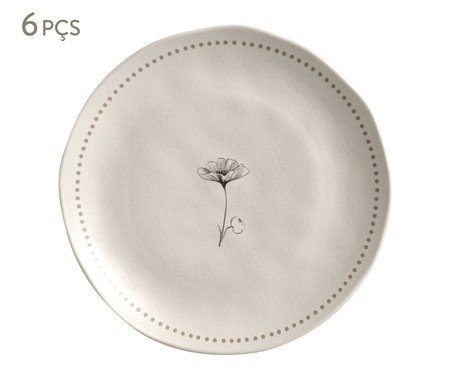 Jogo de Pratos Raso Orgânico Amana Floral | Westwing