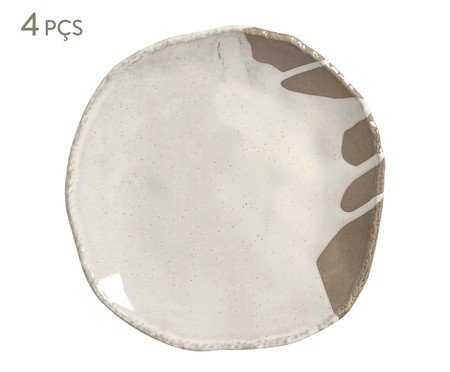 Jogo de Pratos Raso Orgânico Eco Stone Pampa Branco | Westwing