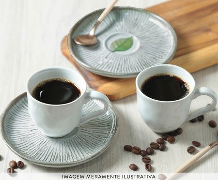 Jogo de Xícaras para Café Bio Evergreen Floral | Westwing