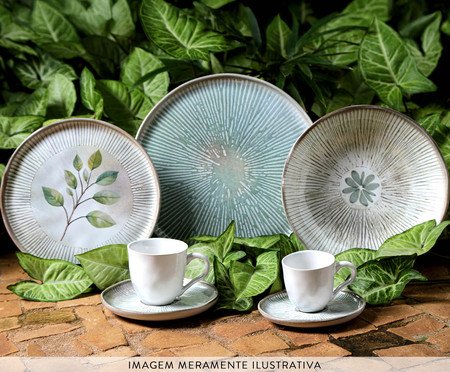 Jogo de Xícaras para Café Bio Evergreen Floral | Westwing