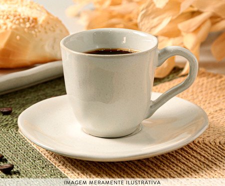 Jogo de Xícaras para Café Orgânico Glam Branco | Westwing