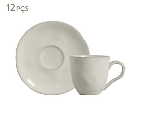 Jogo de Xícaras para Café Orgânico Glam Branco