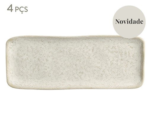 Jogo de Travessas Retangular Pequena Orgânico Vanilla Cru, Bege | WestwingNow