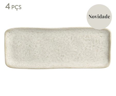 Jogo de Travessas Retangular Pequena Orgânico Vanilla Cru | Westwing