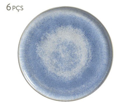 Jogo de Pratos Raso Bio Wave Azul | Westwing