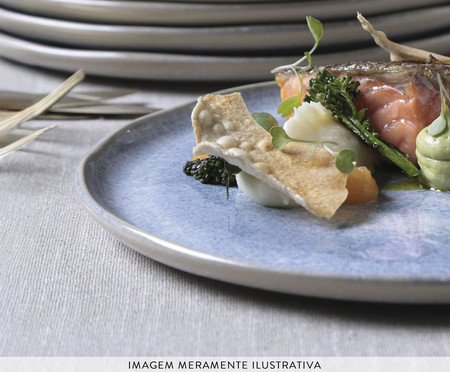 Jogo de Pratos Raso Bio Wave Azul | Westwing