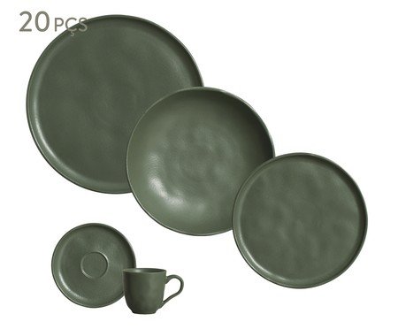 Aparelho de Jantar Bio Leaf Verde - 20Pçs | Westwing