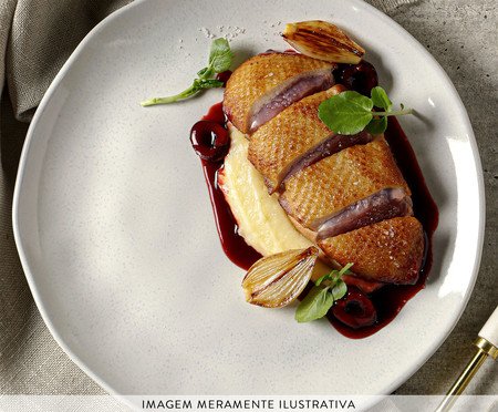 Jogo de Pratos Raso Orgânico Glam Branco | Westwing