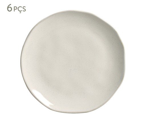 Jogo de Pratos Raso Orgânico Glam Branco, Branco | WestwingNow