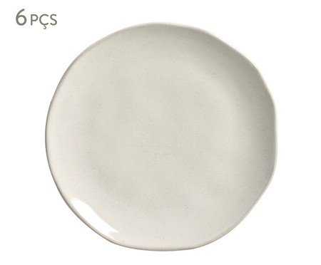 Jogo de Pratos Raso Orgânico Glam Branco | Westwing