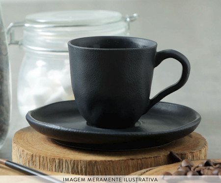 Jogo de Xícaras para Café Bio Matte Preto | Westwing