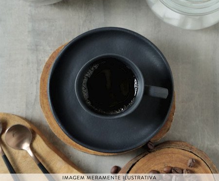 Jogo de Xícaras para Café Bio Matte Preto | Westwing