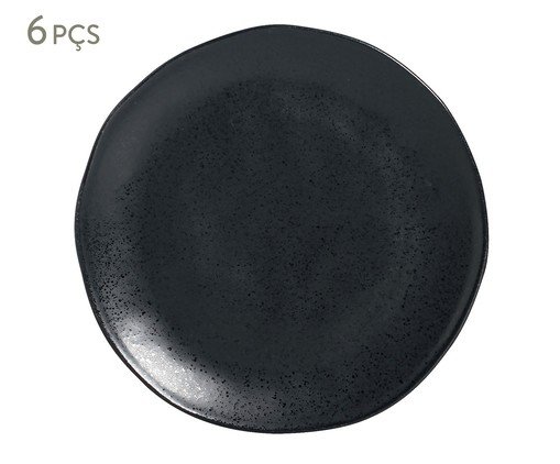 Jogo de Pratos Raso Orgânico Eclipse Preto, Preto | WestwingNow