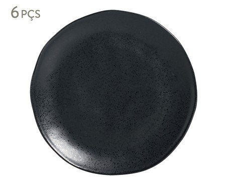 Jogo de Pratos Raso Orgânico Eclipse Preto | Westwing