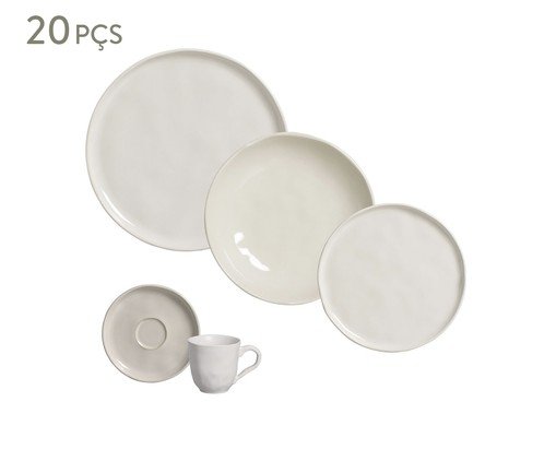 Aparelho de Jantar Bio Clay Areia - 30Pçs, Branco | WestwingNow