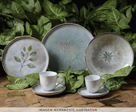Jogo de Pratos para Sobremesa Bio Evergreen Floral | Westwing