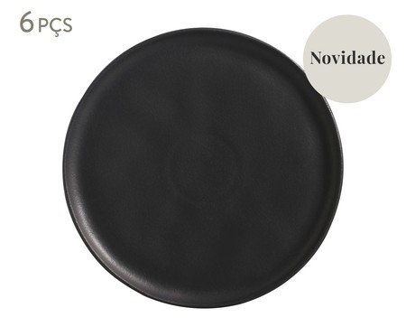 Jogo de Pratos Raso Bio Matte Preto | Westwing