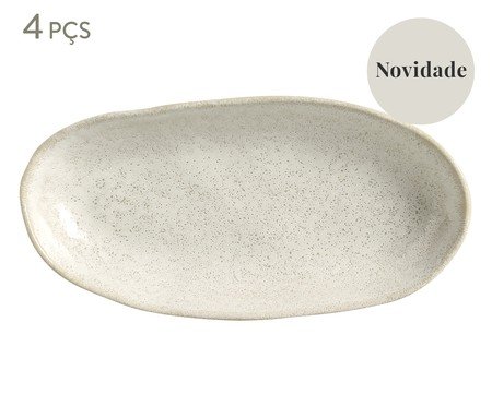 Jogo de Travessas Oval Funda Orgânico Vanilla Cru | Westwing