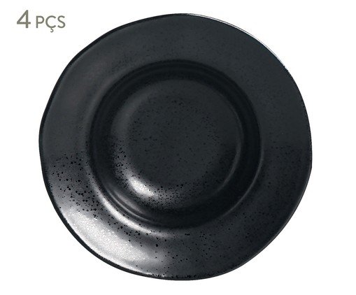 Jogo de Pratos para Sobremesa Fundo Orgânico Eclipse Preto, Preto | WestwingNow