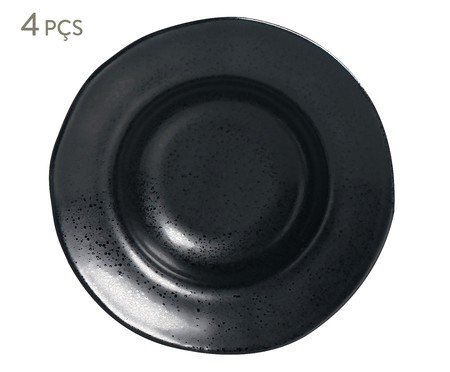 Jogo de Pratos para Sobremesa Fundo Orgânico Eclipse Preto | Westwing
